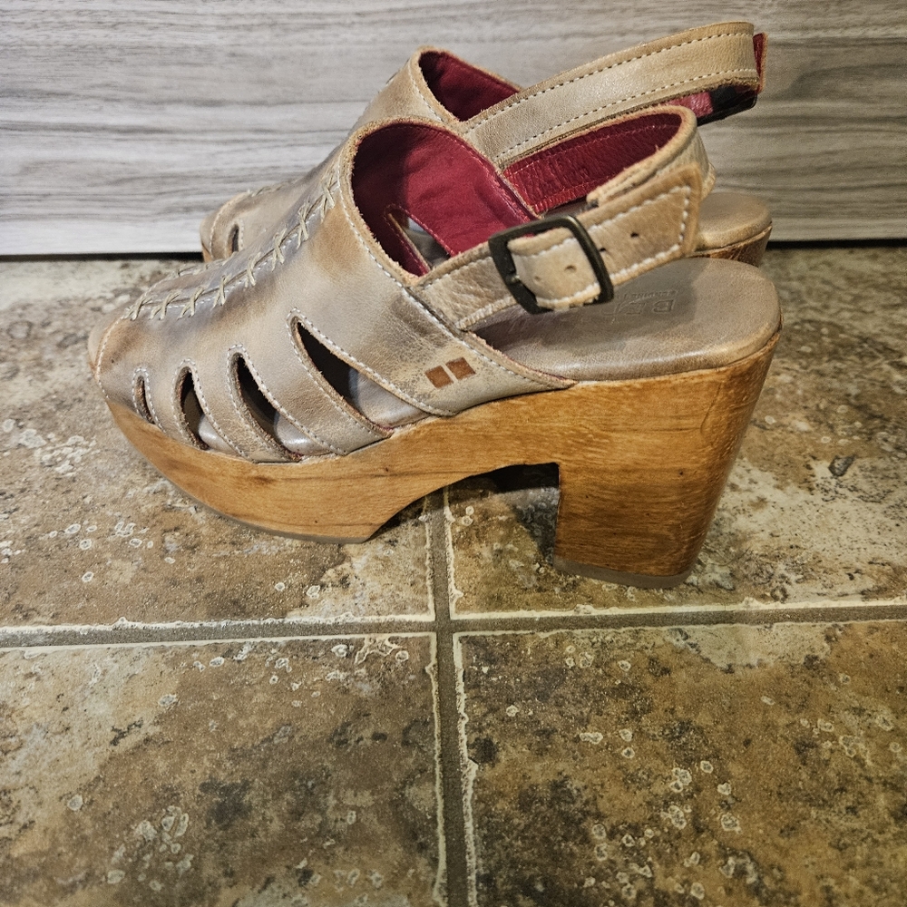 Free People Bed Stu Fontella Platform Clog Sandal  Tan Rustic - Picture 12 of 14